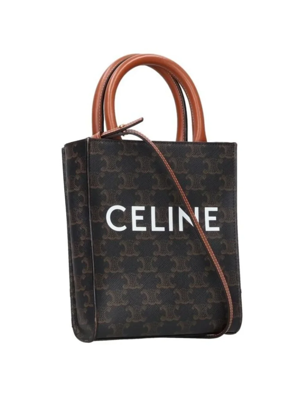 Celine Mini Vertical Cover Logo Leather 2-Way Shoulder